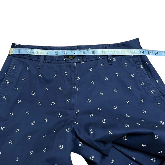 TALBOTS Relaxed Chino Navy Pants w/ All-Over Anchor Print Women’s Size 6 Petite - Picture 3 of 8